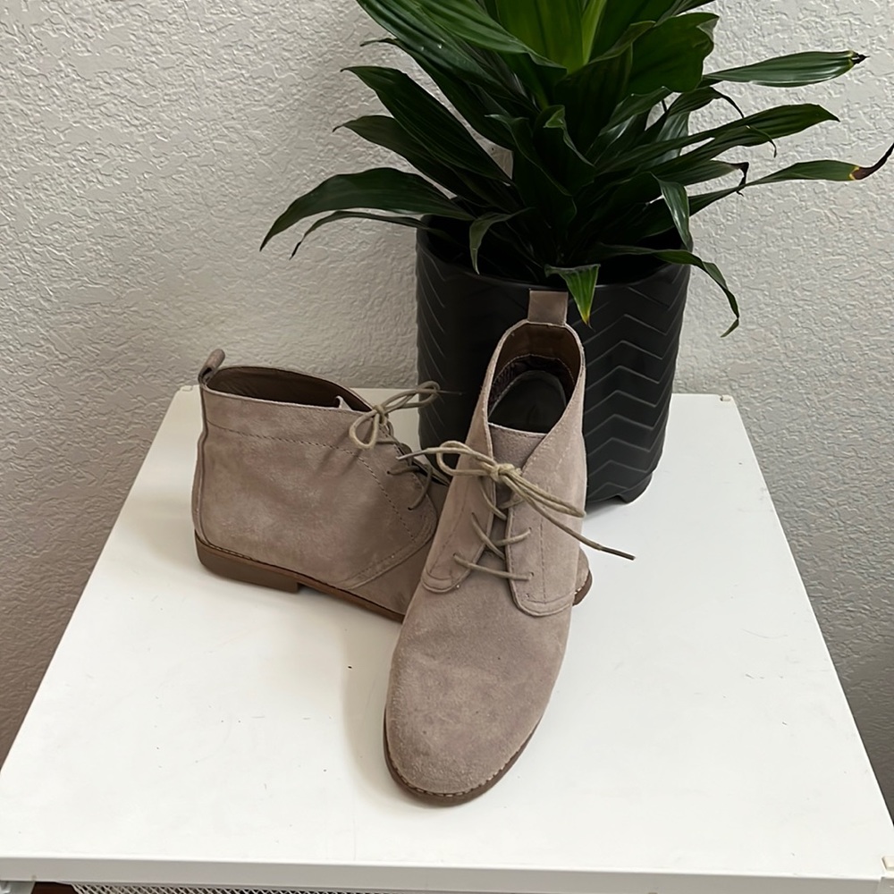 Taupe Lace Up Booties